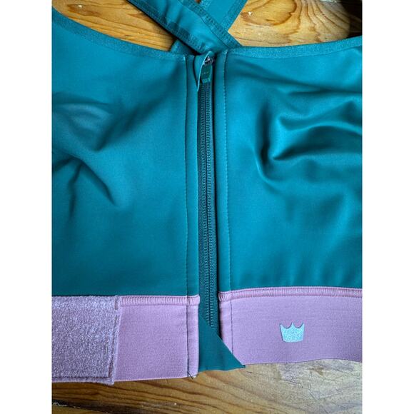 Shefit Green & Pink Adjustable Ultimate Zipper Front Sports Bra Sz: 6Luxe - Picture 3 of 7